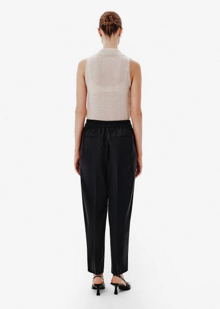 Relax Cut Straight Leg Black Pants - 5