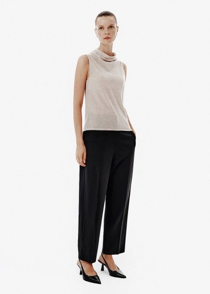 Relax Cut Straight Leg Black Pants - 3