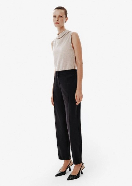 Relax Cut Straight Leg Black Pants - 4