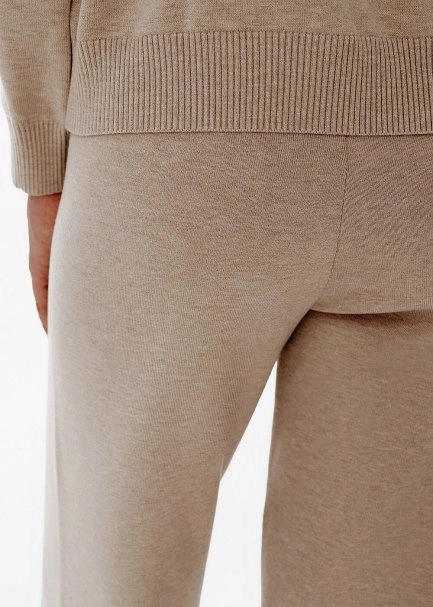 Relax Fit Bej Triko Lounge Pantolon - 4