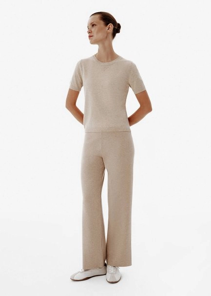 Relax Fit Bej Triko Lounge Pantolon - 3