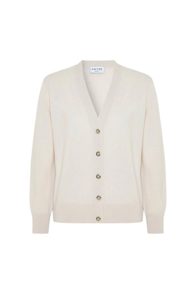 Relax Fit Ecru Knit Cardigan - 5