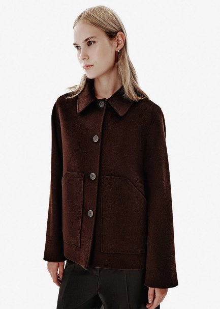Relax Fit Pocket Detail Brown Coat - 3