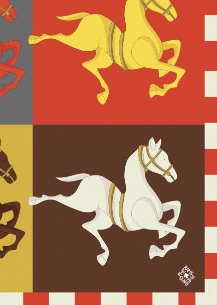 Renk Bloklu Saf İpek Eşarp - Pherahs - 2