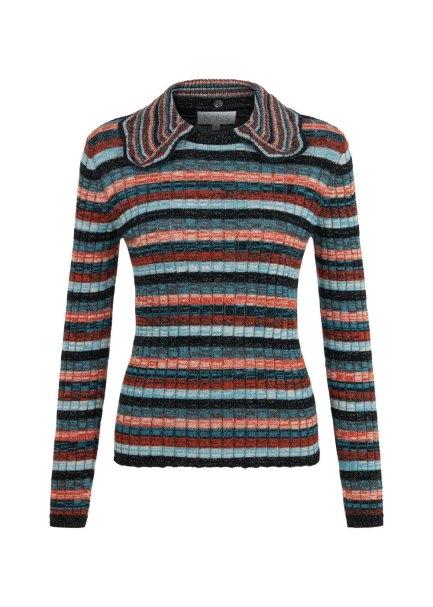 Renk Geçişli Çıkarılabilir Yaka Turkuaz Triko - 6