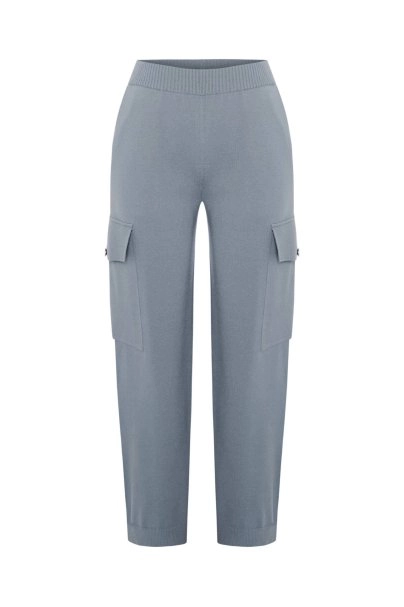 RETRO BLUE KNIT CARGO PANTS - 6