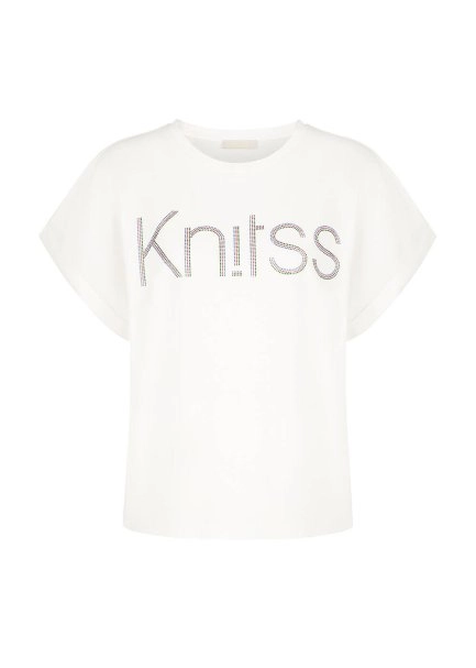 Rhinestone Logolu Beyaz T-Shirt - 8
