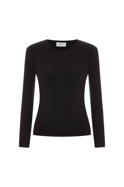 Rib Knit Black Sweater - 6
