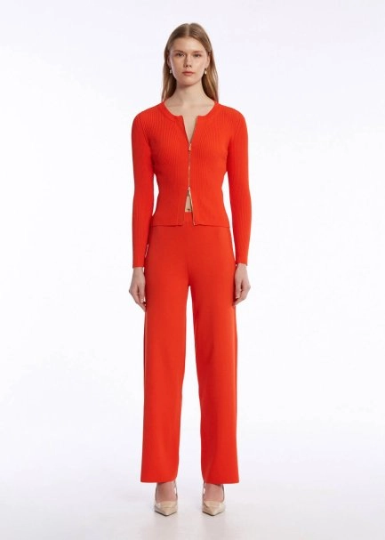 RIBBED DETAILED LOBSTER KNIT PANTS - 2