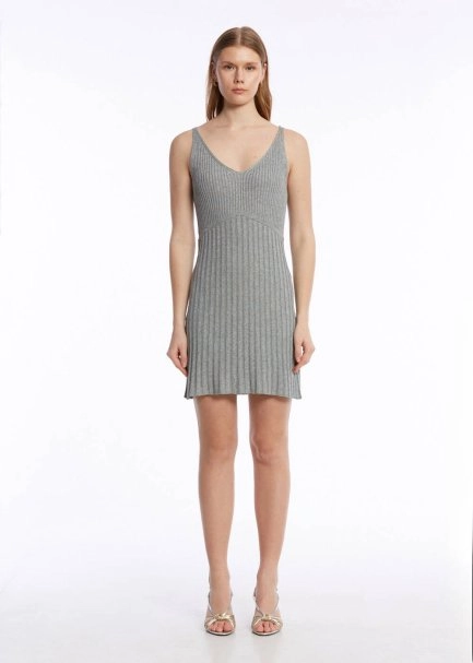 RIBBED ICE MINI KNIT DRESS - 1