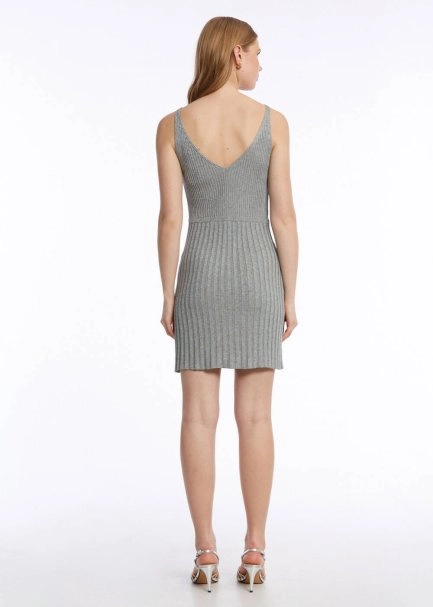 RIBBED ICE MINI KNIT DRESS - 5
