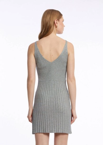 RIBBED ICE MINI KNIT DRESS - 4
