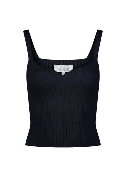 Ribbed Navy Knit Tank Top - 7