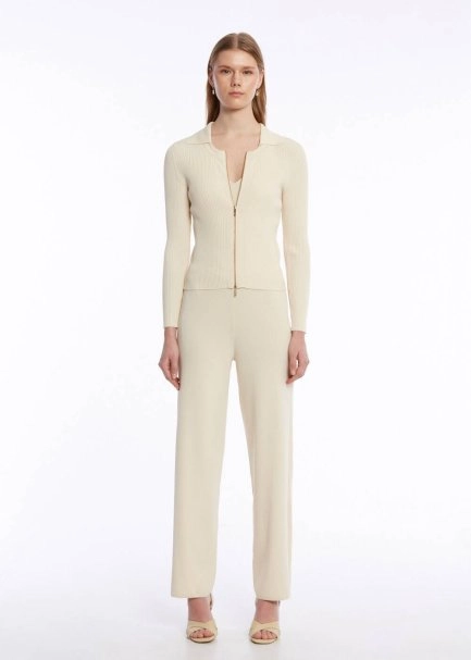 RIBBED SAND KNIT CARDIGAN - 2