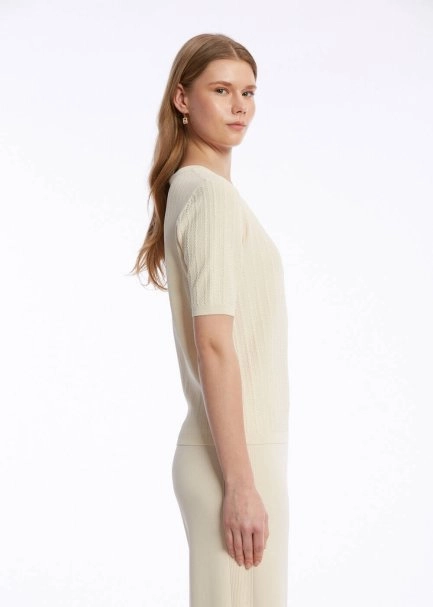 RIBBED SAND KNIT TOP - 3