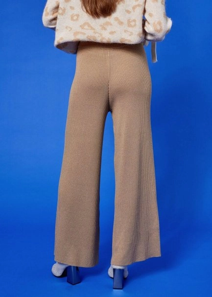 Ribli Bej Lurex Triko Pantolon - 4