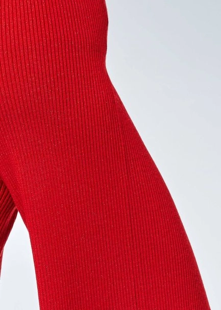 Ribli Kırmızı Lurex Triko Pantolon - 4