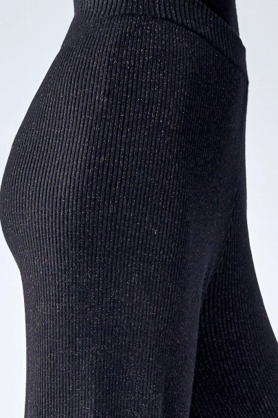 Ribli Siyah Lurex Triko Pantolon - 5