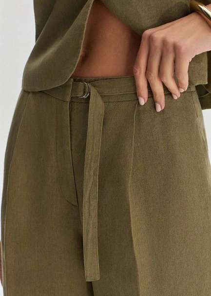 ROSEMARY LINEN PLEATED PANTS - 4