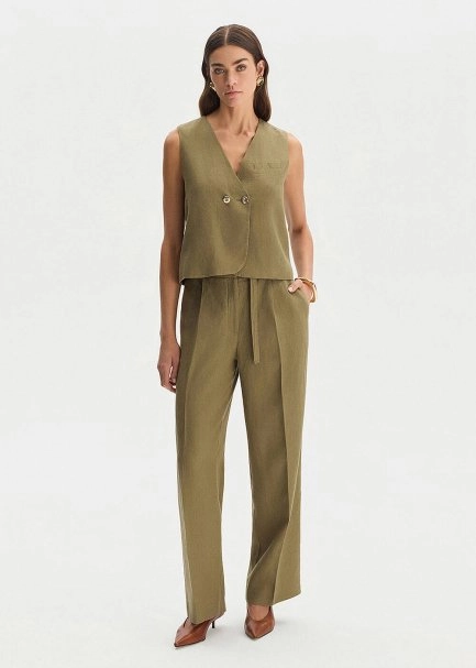 ROSEMARY LINEN PLEATED PANTS - 1