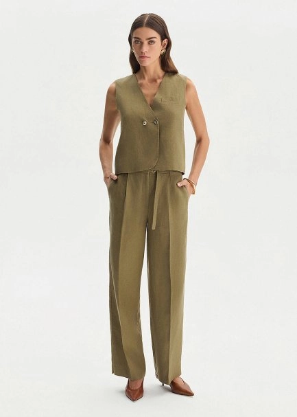 ROSEMARY LINEN PLEATED PANTS - 2