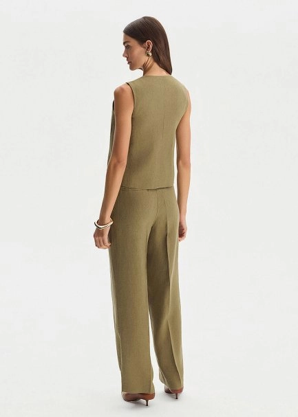 ROSEMARY LINEN PLEATED PANTS - 5