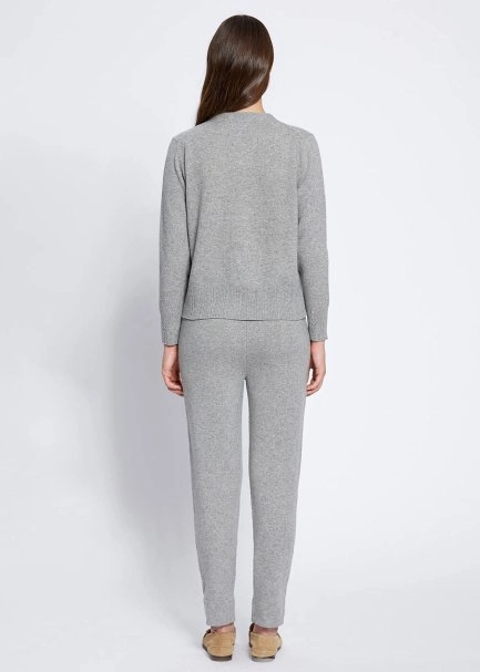 Saç Örgü Detaylı Gri Kaşmir Triko Hırka - 5