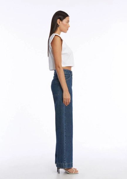 Saf Pamuk Palmiye Nakışlı Beyaz T-Shirt - 4