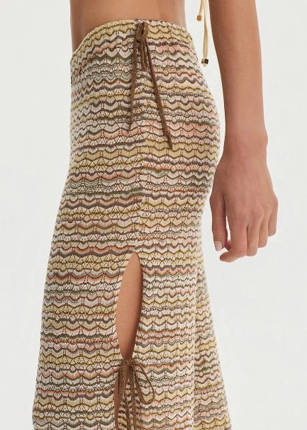 SAFARI COLOR BLOCK SHIMMERY KNIT PANTS - 4