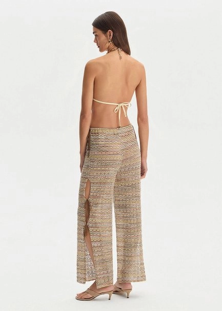 SAFARI COLOR BLOCK SHIMMERY KNIT PANTS - 5