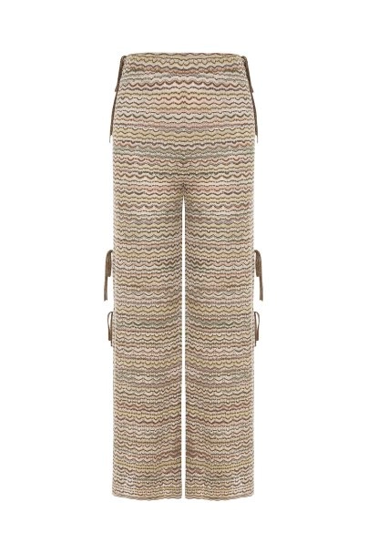 SAFARI COLOR BLOCK SHIMMERY KNIT PANTS - 6