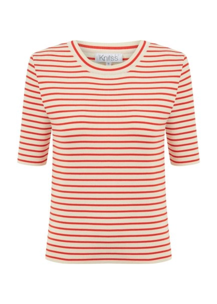 SAND LOBSTER STRIPED KNIT TOP - 6