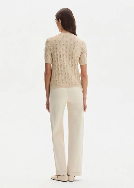 SAND ORGANIC COTTON KNIT TOP - 5