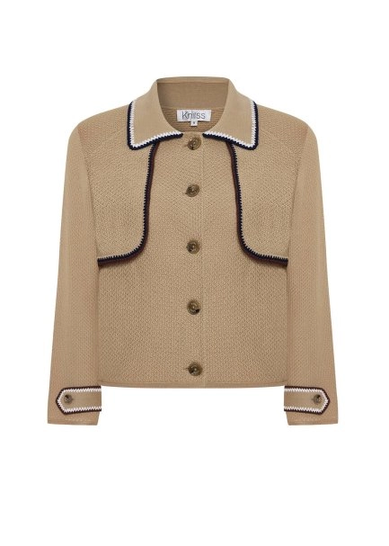 SAND ORGANIC MERSERISE COTTON KNIT JACKET - 6