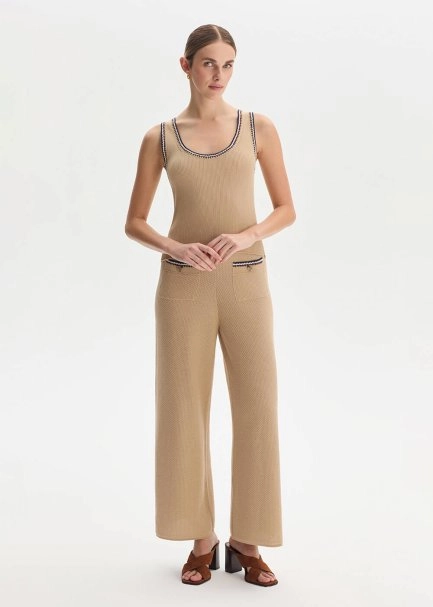 SAND ORGANIC MERSERISE COTTON KNIT PANTS - 2