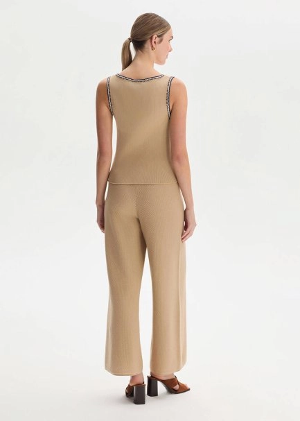 SAND ORGANIC MERSERISE COTTON KNIT PANTS - 5