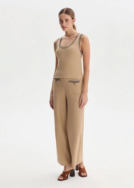 SAND ORGANIC MERSERISE COTTON KNIT PANTS - 4