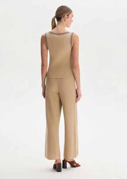 SAND ORGANIC MERSERISE COTTON KNIT PANTS - 5