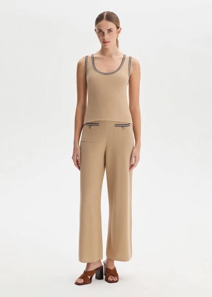 SAND ORGANIC MERSERISE COTTON KNIT TOP - 2