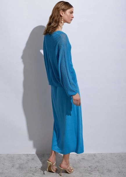 Seashell Button Linen Sky Knit Cardigan - 4