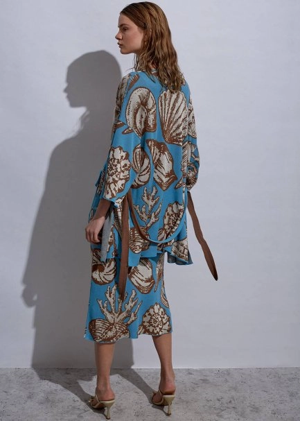 Seashell Patterned Knit Kimono - 6