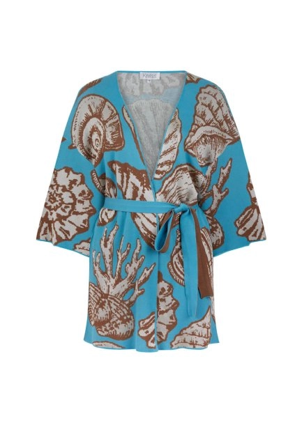 Seashell Patterned Knit Kimono - 8