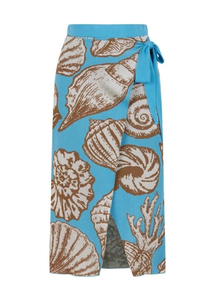 Seashell Patterned Knit Skirt - 8