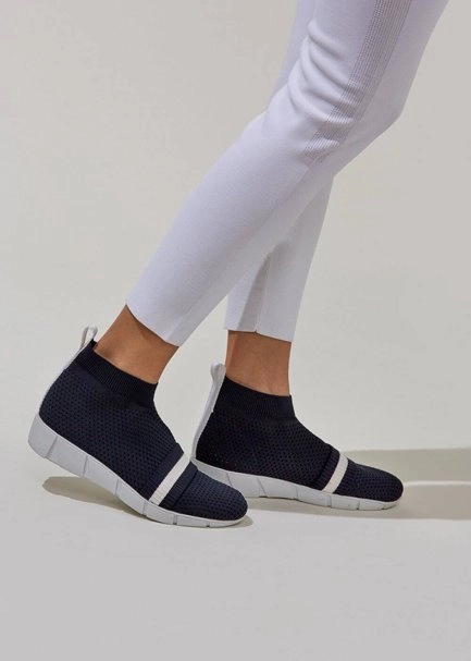 Şerit Bantlı Lacivert Triko Sneakers - 3