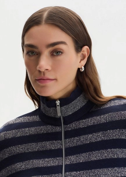 SHIMMERY NAVY KNIT CARDIGAN - 4