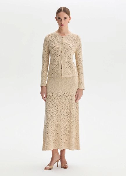 SHIMMERY SAND KNIT CARDIGAN - 1