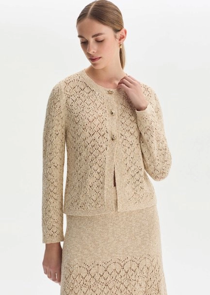 SHIMMERY SAND KNIT CARDIGAN - 4