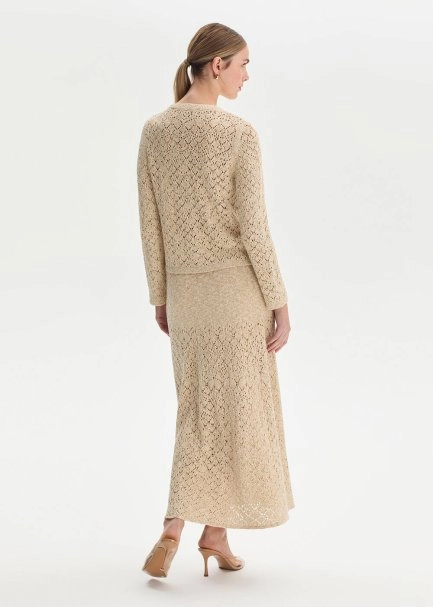 SHIMMERY SAND KNIT CARDIGAN - 5