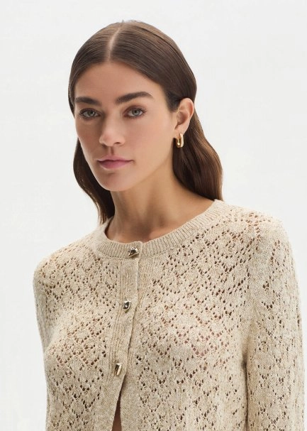 SHIMMERY SAND KNIT CARDIGAN - 3
