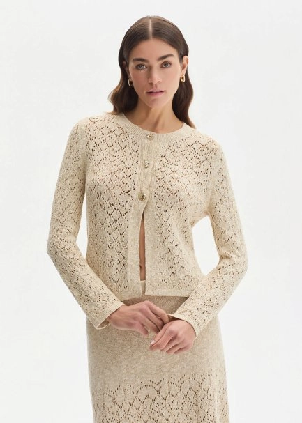 SHIMMERY SAND KNIT CARDIGAN - 2